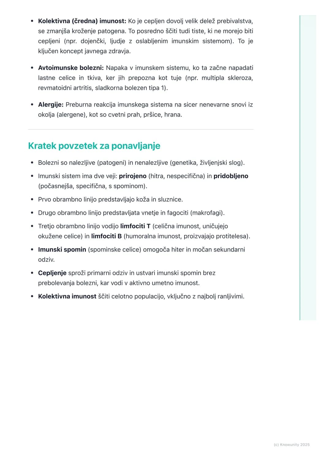 # Bolezni in imunost

Uvod v bolezni in imunost

Bolezni so stanja, ki motijo normalno delovanje telesa, njegovih organov ali
sistemov. Naše