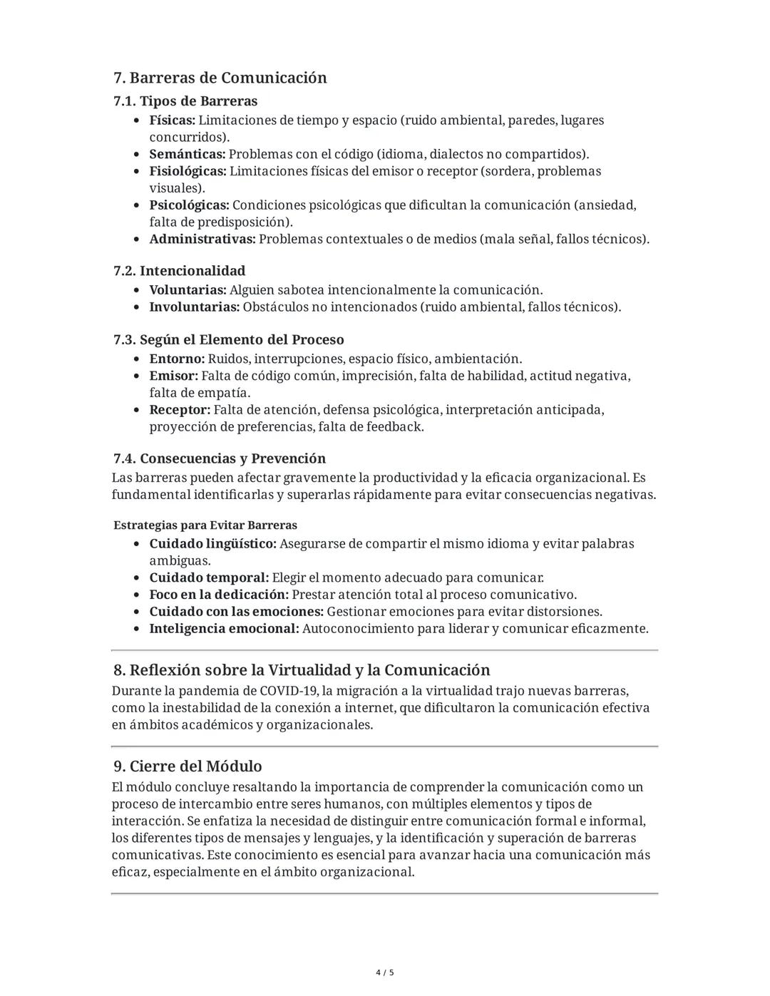 # Módulo 1: Introducción a la Comunicación

## 1. Introducción General

El módulo inicia definiendo la comunicación y sus elementos fundamen