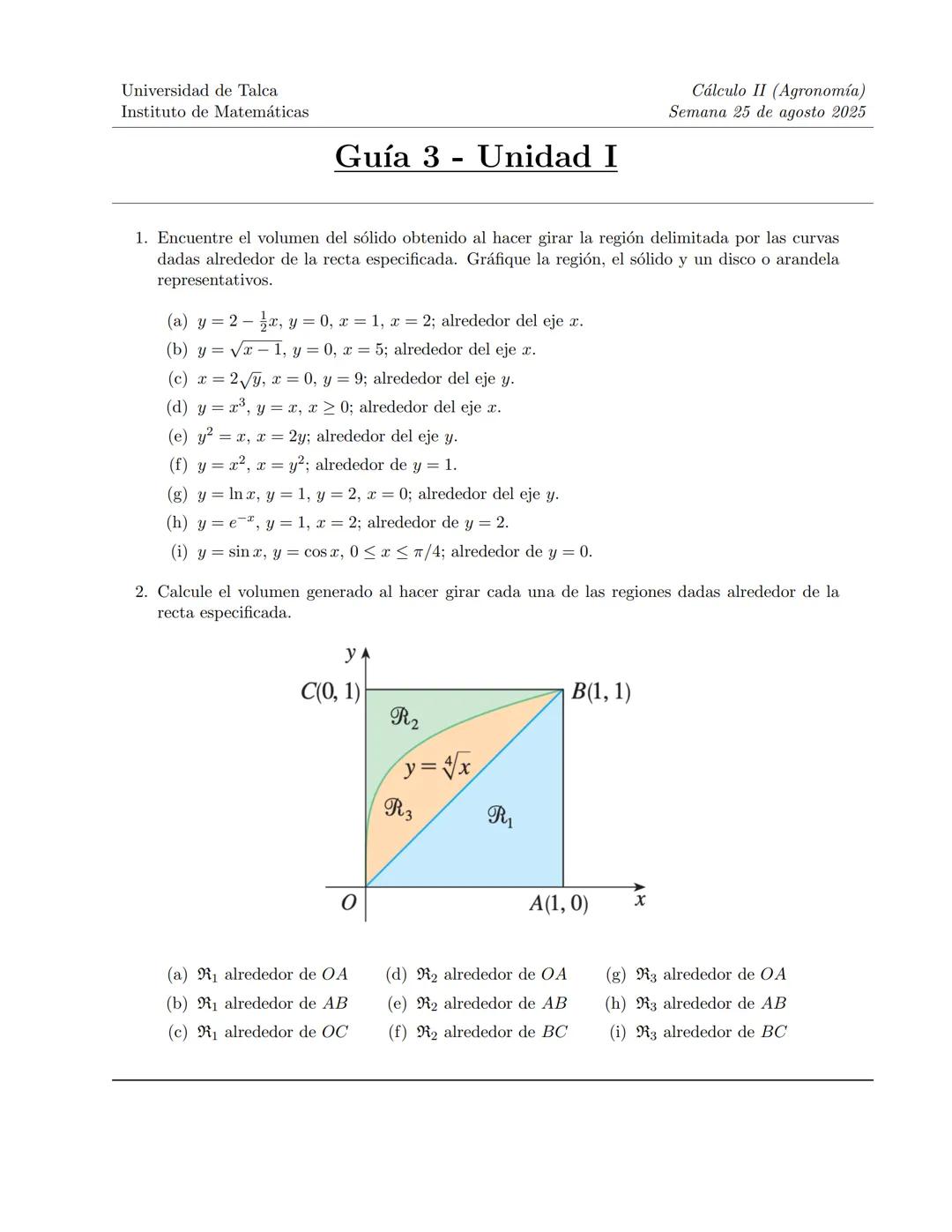 Cálculo II
Mauricio Vargas
Ingeniería Comercial
Universidad de Talca
Semana 18 de agosto 2025 Definición de integral definida

Sea y = f(x) 