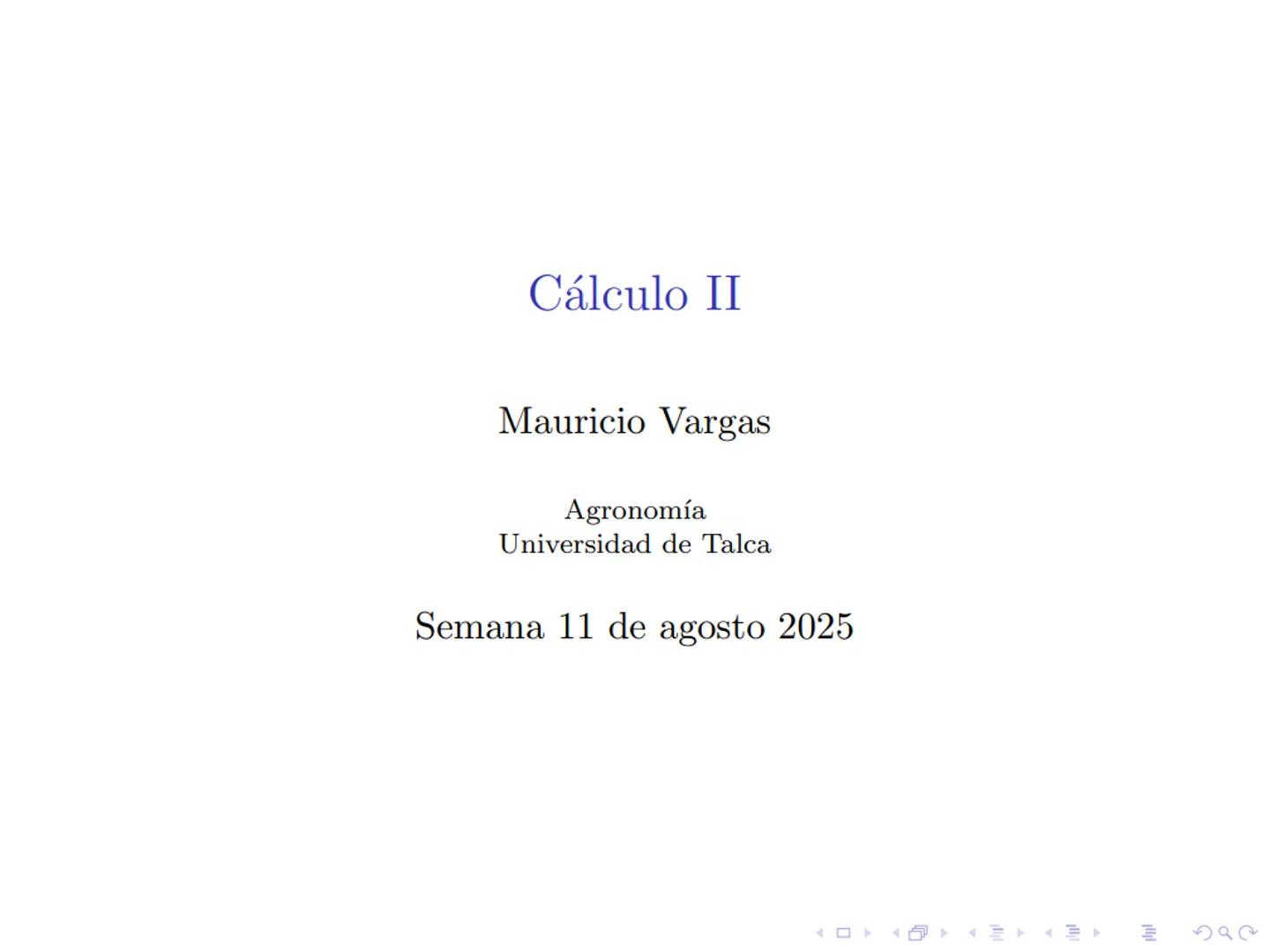 Cálculo II
Mauricio Vargas
Ingeniería Comercial
Universidad de Talca
Semana 18 de agosto 2025 Definición de integral definida

Sea y = f(x) 