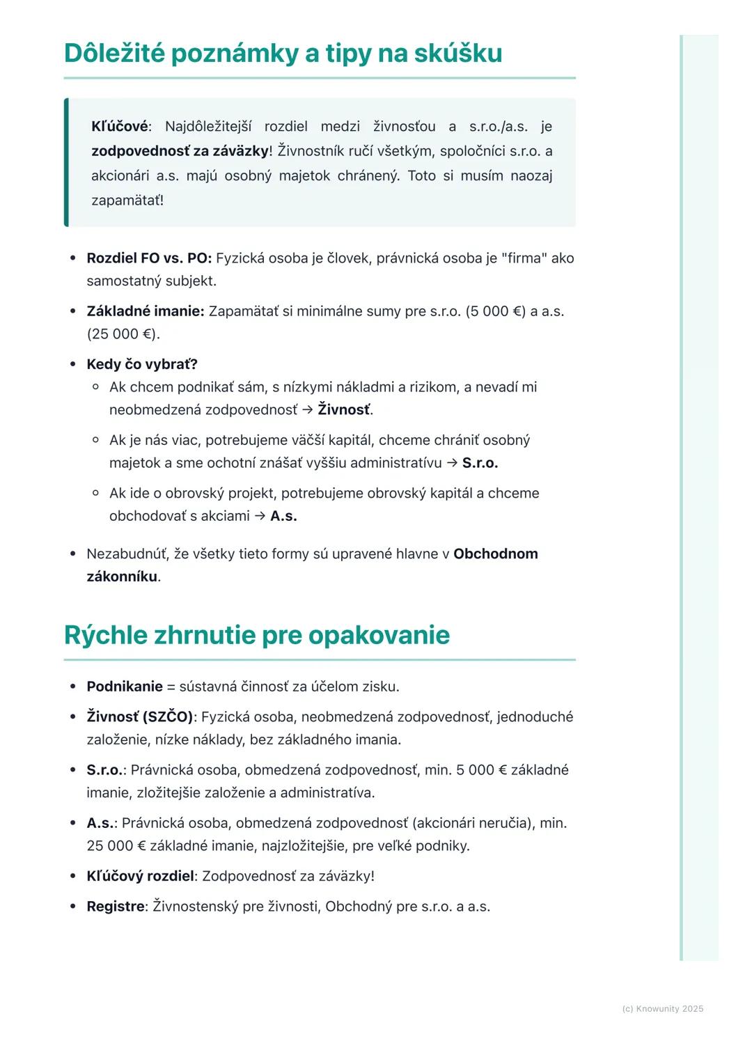 # Formy podnikania

Prehľad a úvod

Na hodine ekonómie sme sa začali učiť o podnikaní a rôznych spôsoboch, ako
môžu ľudia alebo skupiny ľudí