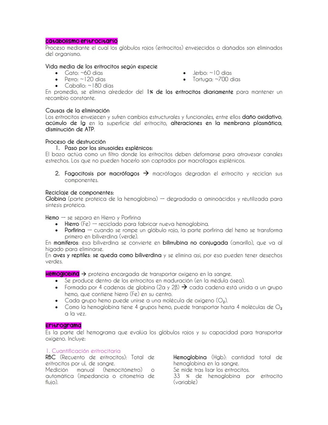 Introducción a la Hematología y evaluación de la serie Roja
Evaluación de la serie roja
Eritropoyesis→ proceso por el cual se producen los g