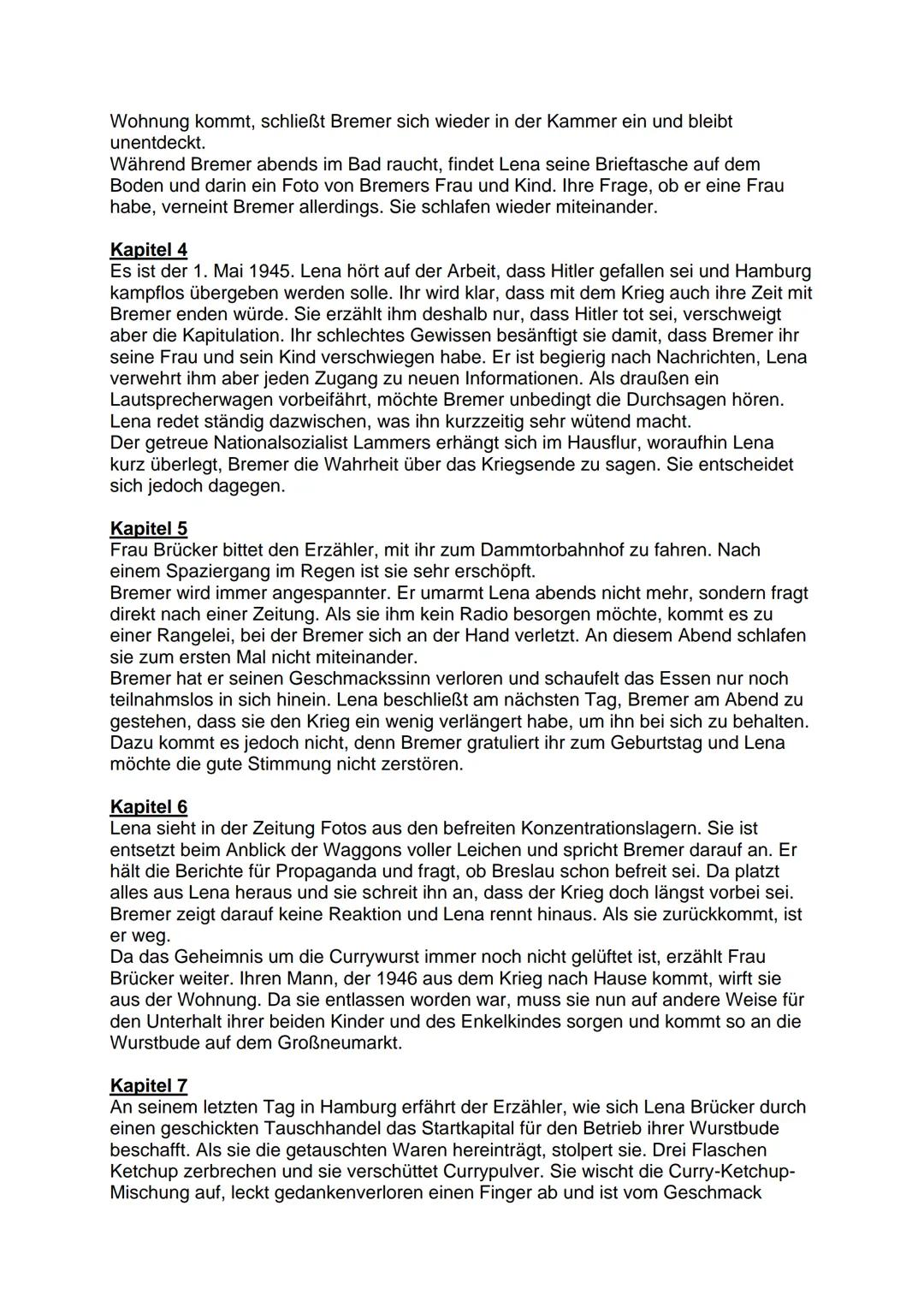 # Die Entdeckung der Currywurst

Inhaltsangabe/Zusammenfassung

Uwe Timm wurde 1940 in Hamburg geboren. Er ist Autor zahlreicher Romane und
