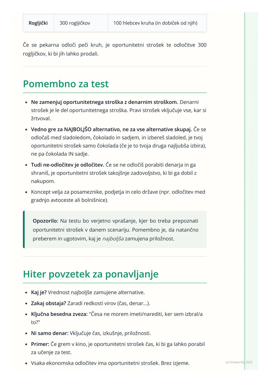 # Oportunitetni stroški

Kaj so oportunitetni stroški?

To je eden od temeljnih konceptov v ekonomiji. V bistvu gre za to, da so naši
viri (