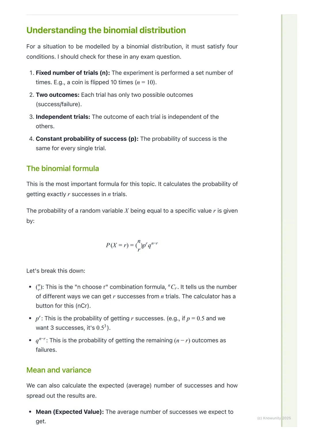 # Bernoulli Trials and Binomial
Distribution

Introduction to Bernoulli trials

This topic is about a specific type of probability experimen