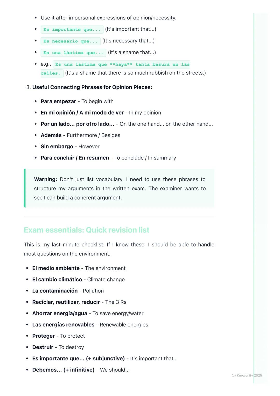 # Environment, Climate Change,
and Global Issues

Introduction to environmental vocabulary

This is a huge topic for the Leaving Cert, comes