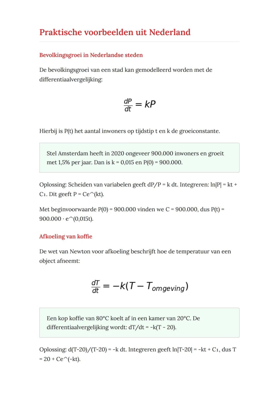 Differentiaalvergelijkingen van
eerste orde - Wiskunde D
Oplossen van eerste orde differentiaalvergelijkingen met praktische
toepassingen
Wi