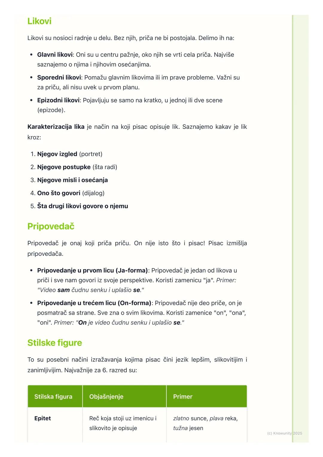 # Elementi književnog dela

## Šta su elementi književnog dela?

Svako književno delo, kao što je priča, pesma ili roman, sastavljeno je od
