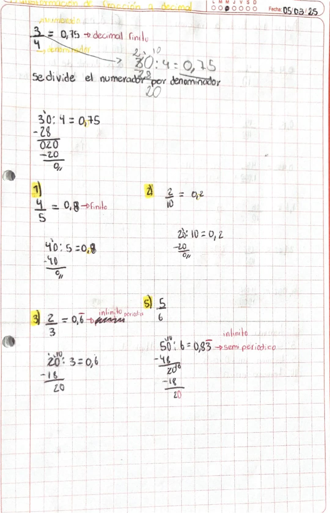 Transformacion de fraccion a decimal y de decimal a fracción! 