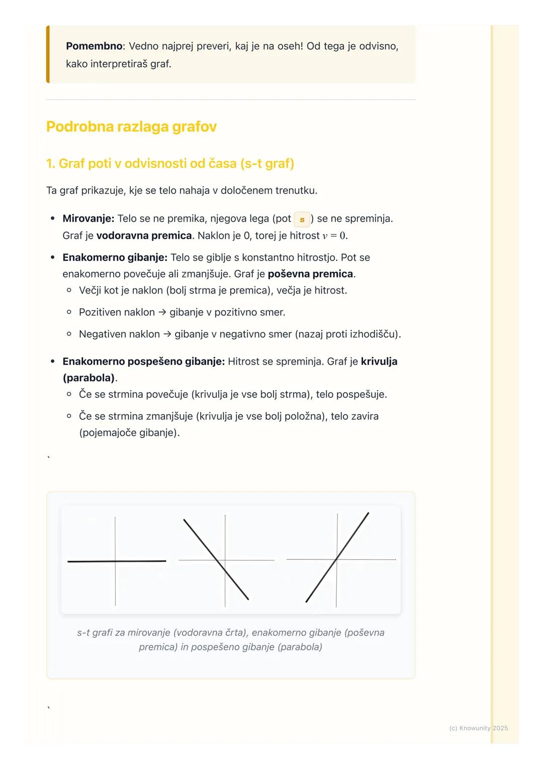 # 2.5. Grafi gibanja

Uvod v grafe gibanja

Grafi so super orodje za prikaz gibanja, ker lahko na hiter in pregleden način
vidimo, kako se j