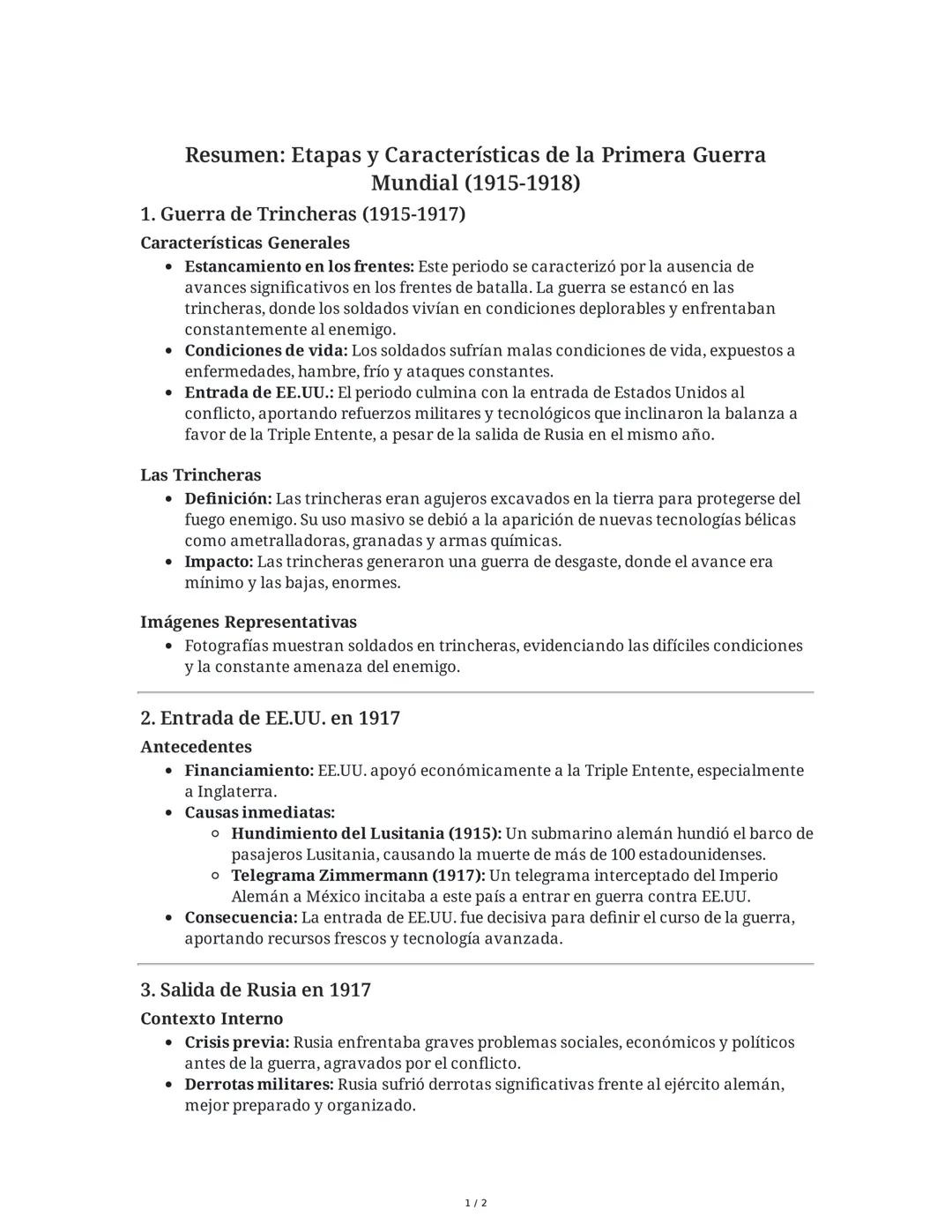 Primera Guerra Mundial: Historia, Desarrollo y Final