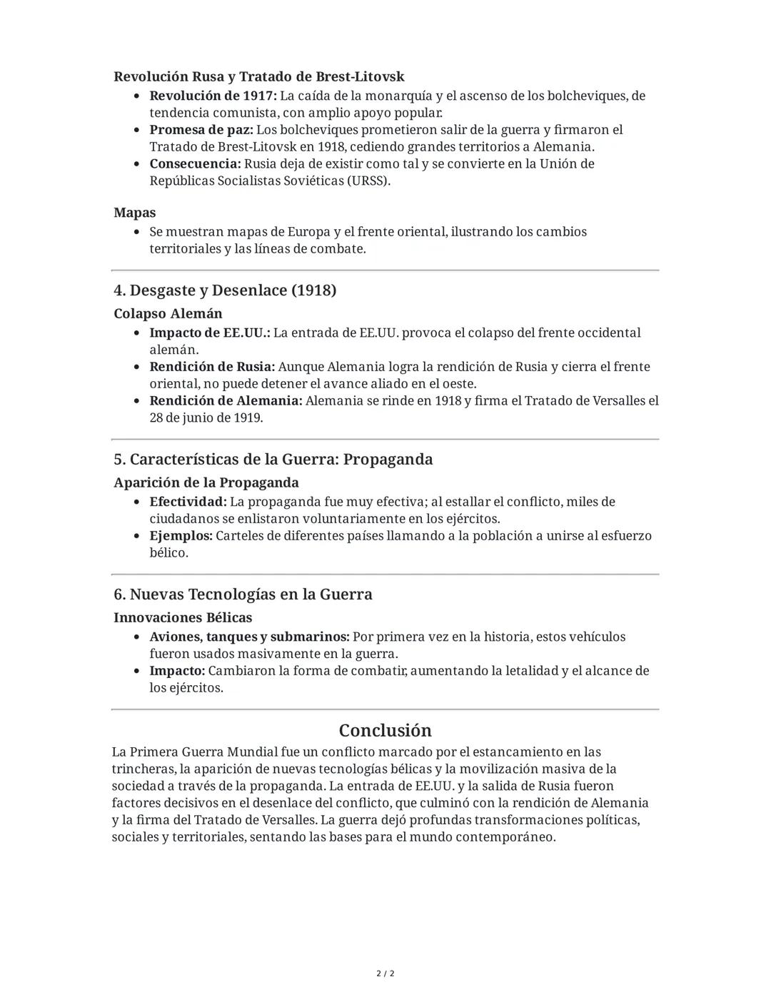 Resumen: Etapas y Características de la Primera Guerra
Mundial (1915-1918)
1. Guerra de Trincheras (1915-1917)
Características Generales
* E