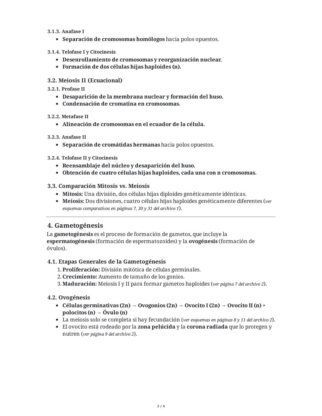 Meiosis, Gametogenesis y Fecundación: Resumen Integral
1. Introducción a la Meiosis
La meiosis es un proceso fundamental en los organismos c