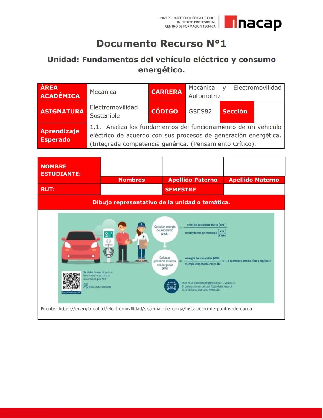 UNIVERSIDAD TECNOLÓGICA DE CHILE
INSTITUTO PROFESIONAL
CENTRO DE FORMACIÓN TÉCNICA
Inacap
Documento Recurso N°1
Unidad: Fundamentos del vehí