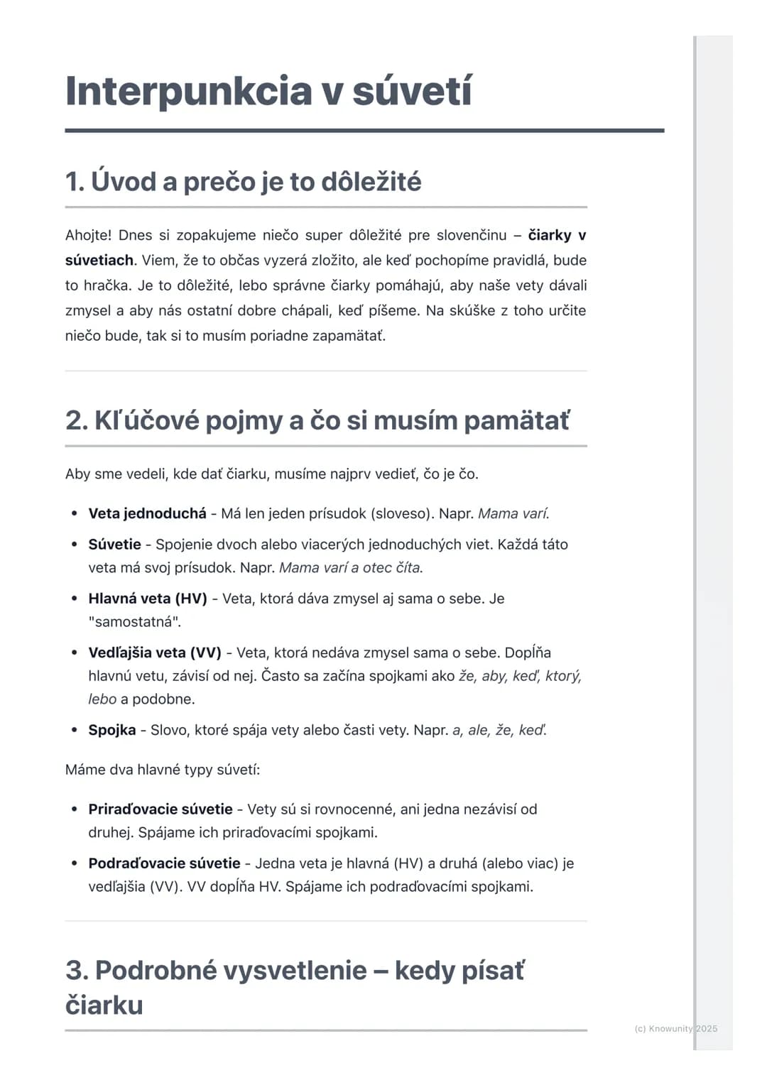 # Interpunkcia v súvetí

## 1. Úvod a prečo je to dôležité

Ahojte! Dnes si zopakujeme niečo super dôležité pre slovenčinu čiarky v
súvetiac