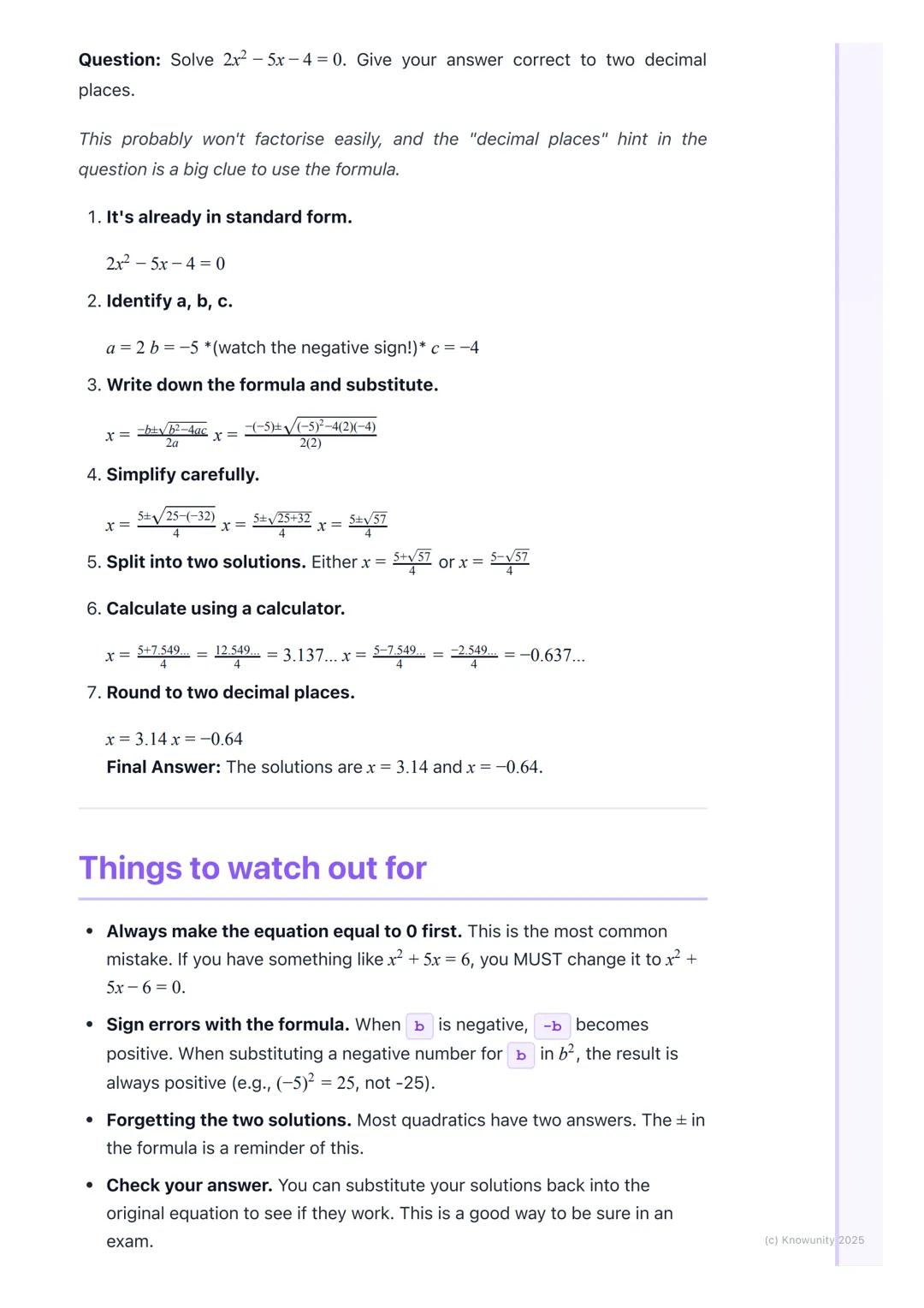 # Quadratic Equations

## What are quadratic equations?

A quadratic equation is a type of algebra equation where the highest power of
the v