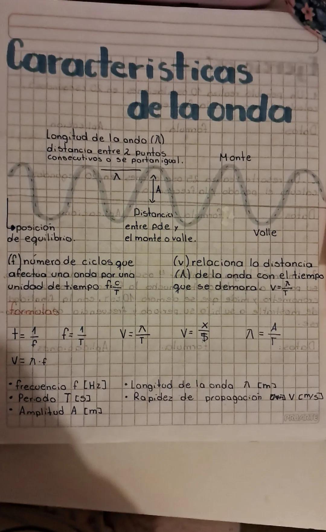 Caracteristicas
de la onda
Longitud de la ando (λ)
distancia entre 2 puntos
consecutivos o se portan igual.
Monte
posición
de equilibrio.
en