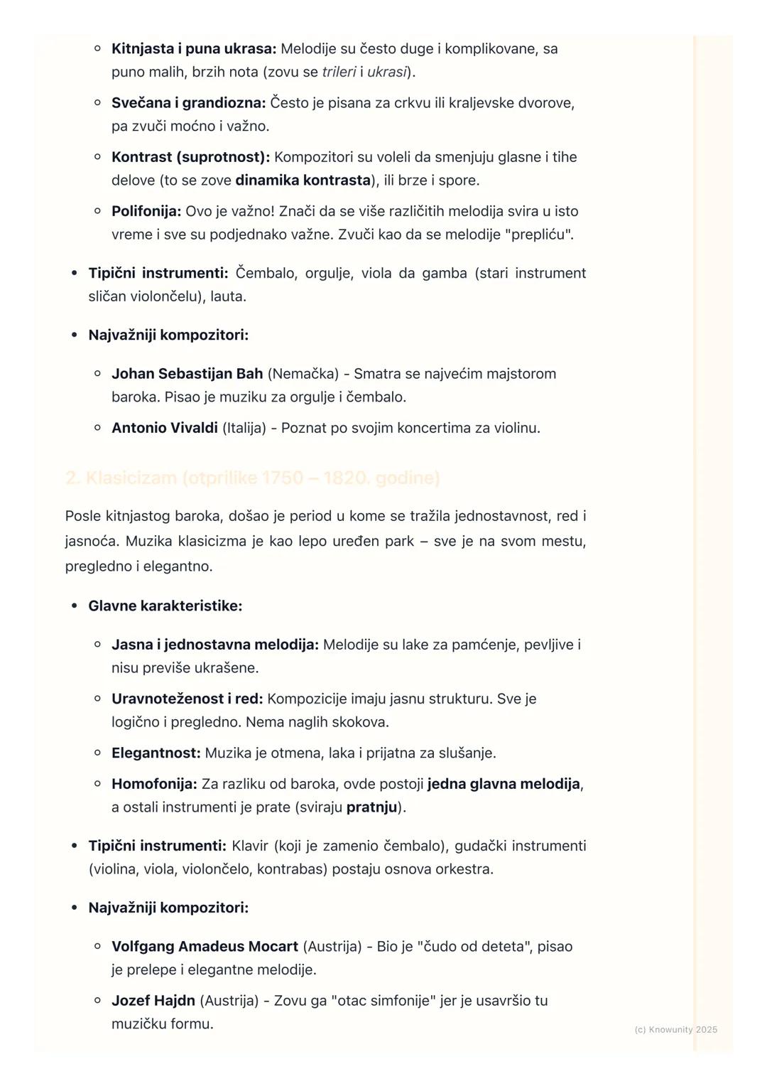 # Muzičke epohe

Uvod u muzičke epohe

Muzika se kroz istoriju stalno menjala. Kao što su se menjali odeća, slike i
građevine, tako se menja