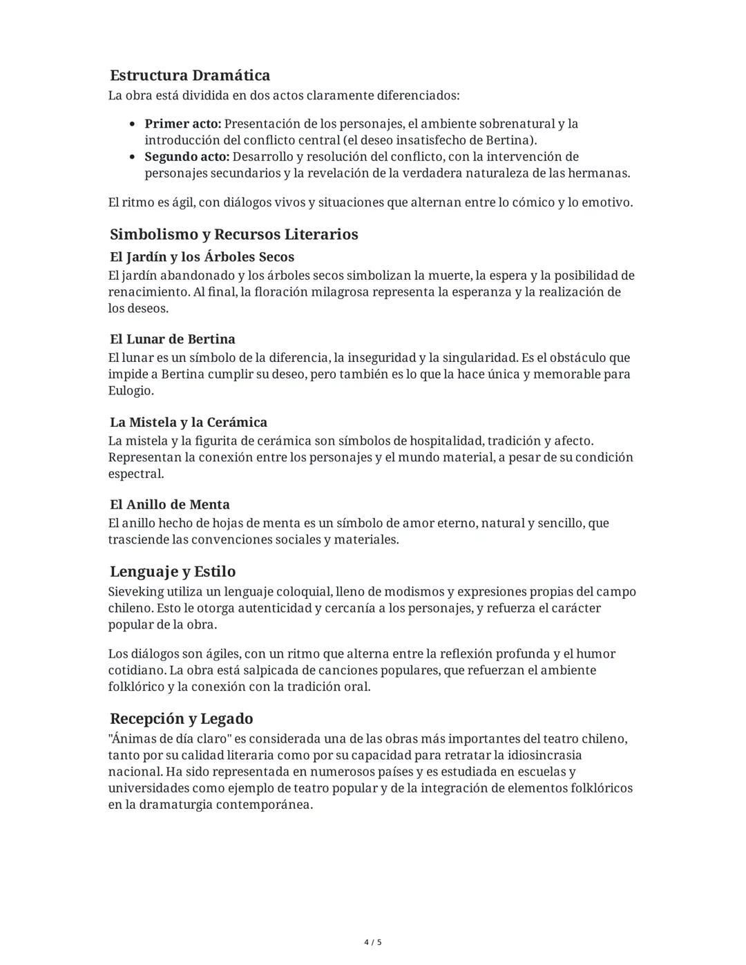 # Resumen Extenso de "Ánimas de día claro" de Alejandro
Sieveking

## Introducción y Contexto
"Ánimas de día claro" es una comedia en dos ac