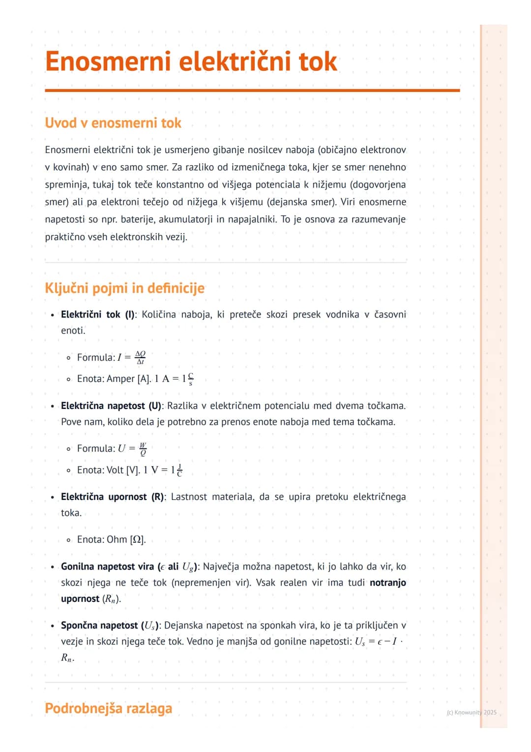 # Enosmerni električni tok

Uvod v enosmerni tok

Enosmerni električni tok je usmerjeno gibanje nosilcev naboja (običajno elektronov
v kovin