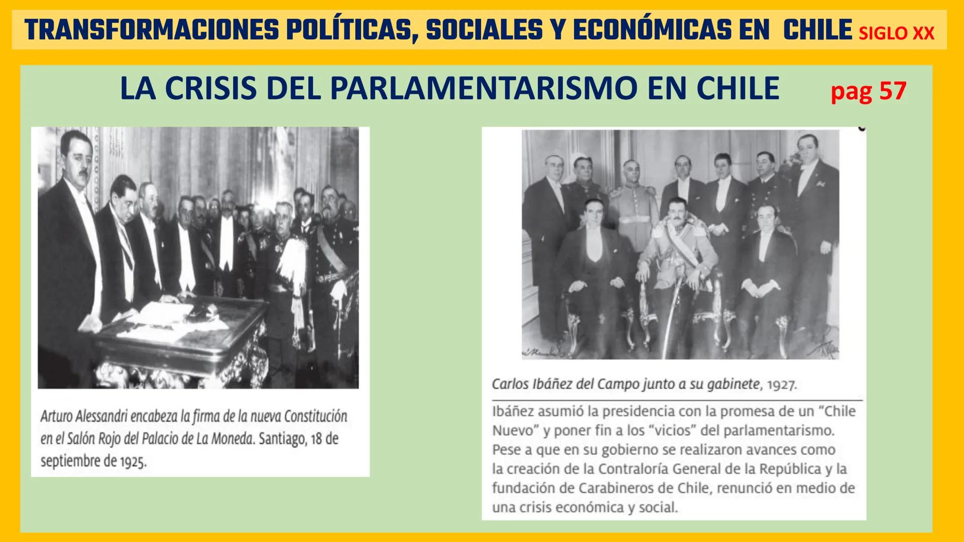 # TRANSFORMACIONES POLÍTICAS, SOCIALES Y ECONÓMICAS EN CHILE SIGLO XX

¿CÓMO CAMBIÓ CHILE ENTRE 1900 Y MEDIADOS DEL SIGLO XX? Pag 54

Tras l