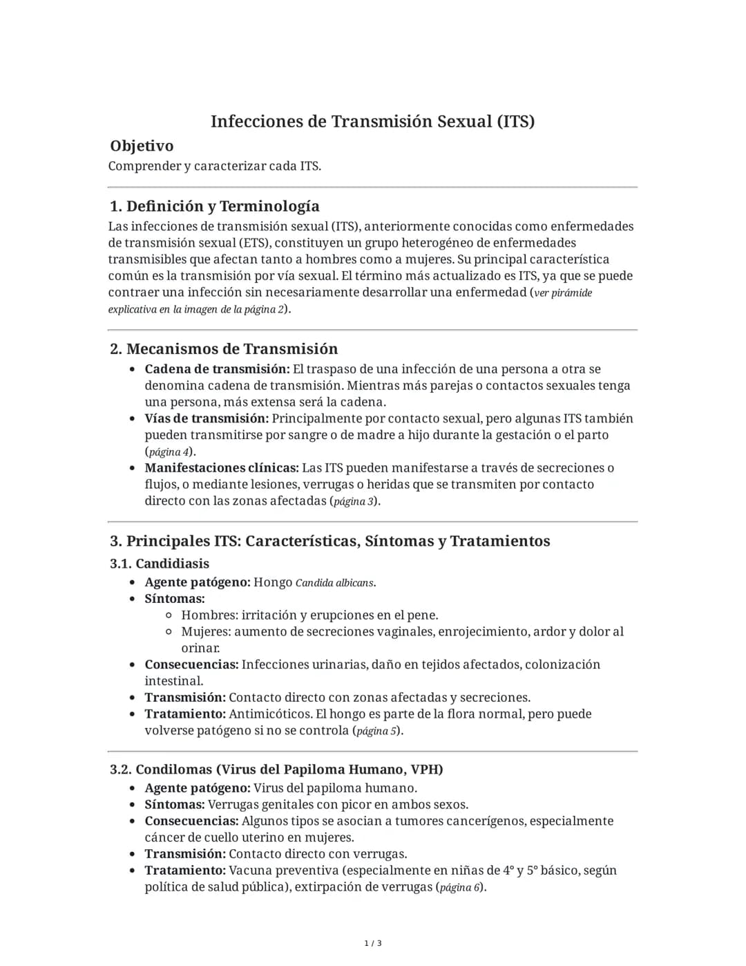 Objetivo
Infecciones de Transmisión Sexual (ITS)
Comprender y caracterizar cada ITS.
1. Definición y Terminología
Las infecciones de transmi