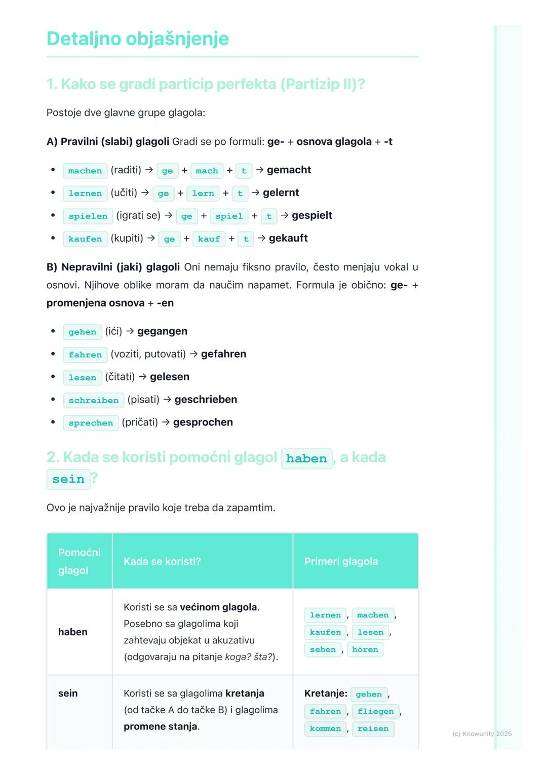 # Gramatika: Perfekt (prošlo
vreme), Präteritum glagola
'sein' i 'haben'

Uvod u perfekt

Perfekt je prošlo vreme u nemačkom jeziku. Koristi