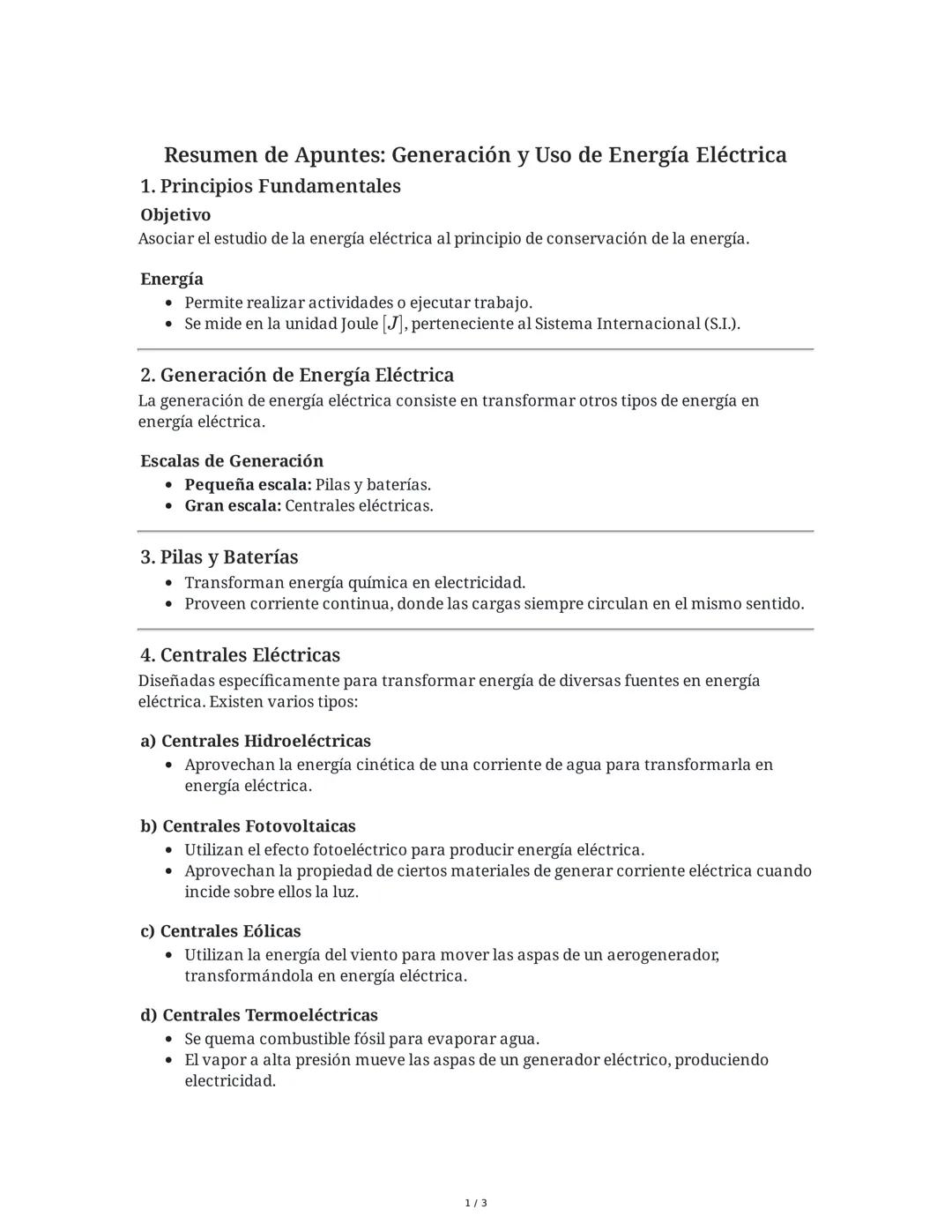 Fundamentos Básicos de la Energía Eléctrica