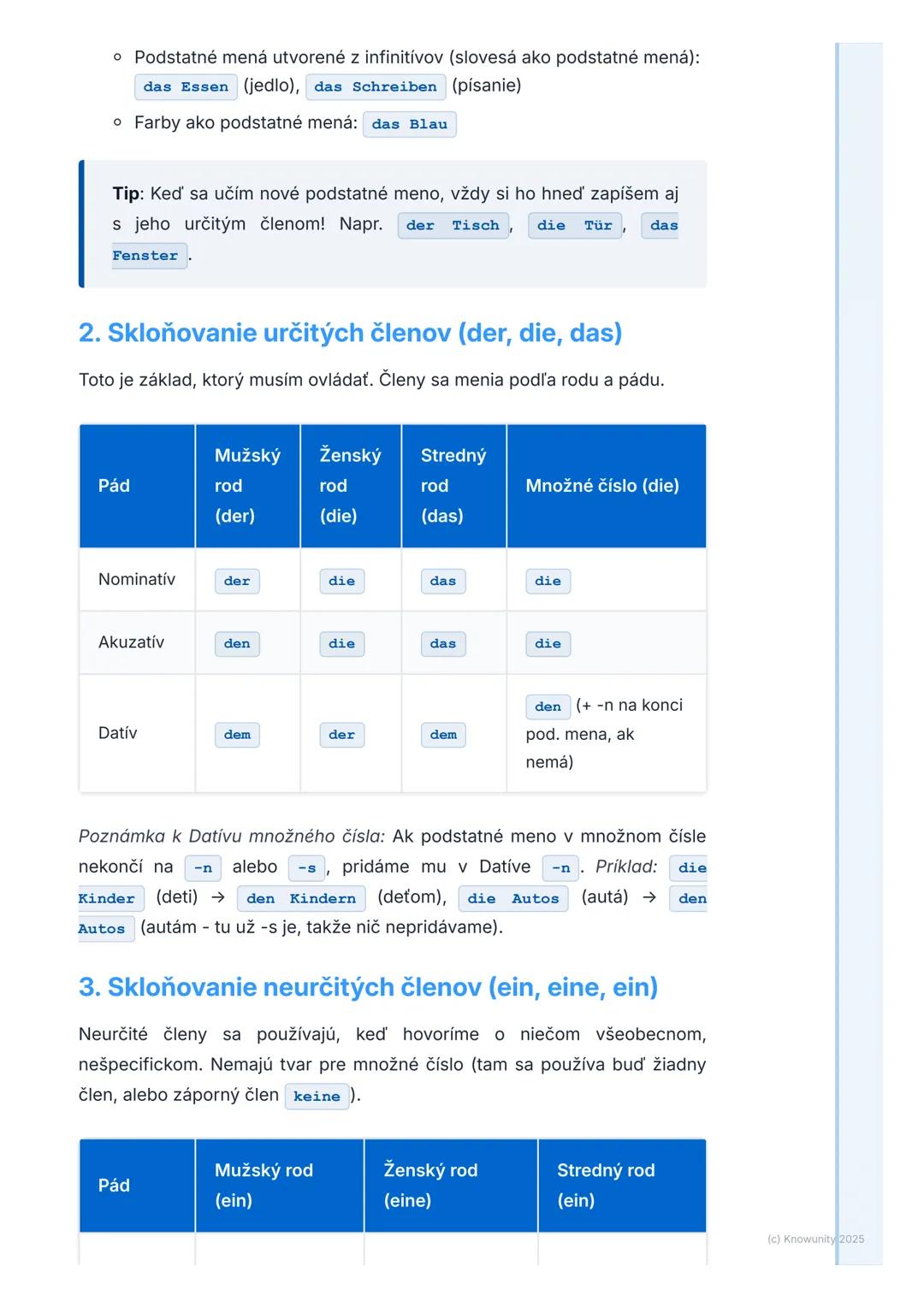# Podstatné mená a členy

Prehľad a úvod

Takže, naša ďalšia téma na opakovanie z nemčiny sú podstatné mená a
členy. Toto je fakt dôležité, 