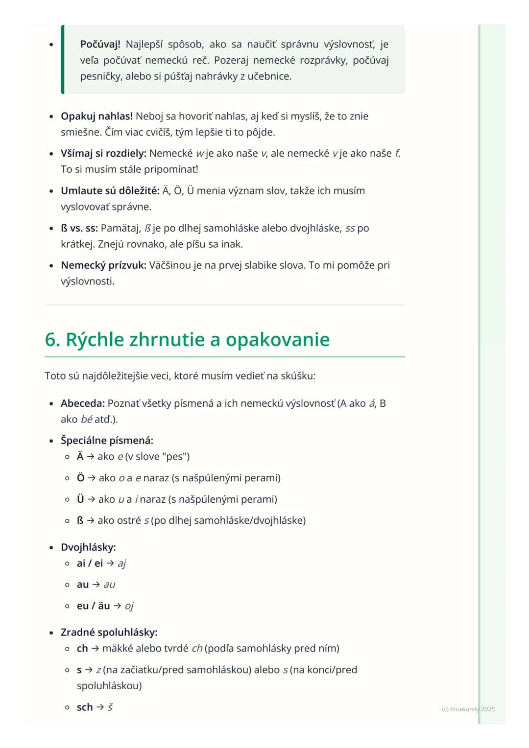 # Písmená a výslovnosť

## 1. Prehľad a úvod

Ahojte! Dnes si zopakujeme veľmi dôležitú vec v nemčine ako sa správne
vyslovujú písmená a zvu