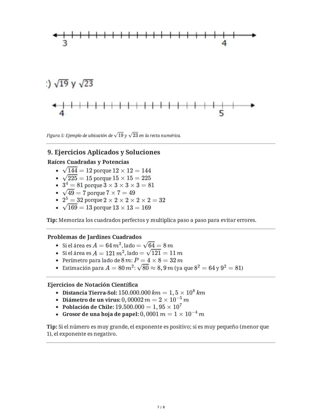 Resumen de Potencias, Notación Científica y Raíces Cuadradas

1. Potencias: Definición y Ejemplos Básicos
Las potencias son una forma abrevi