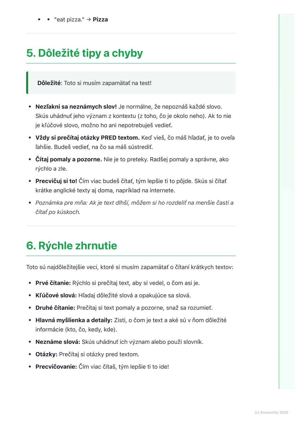 # Čítanie krátkych textov

1. Prečo je dôležité čítať krátke texty?

Čítanie krátkych textov po anglicky je super dôležité! Pomáha nám to ro