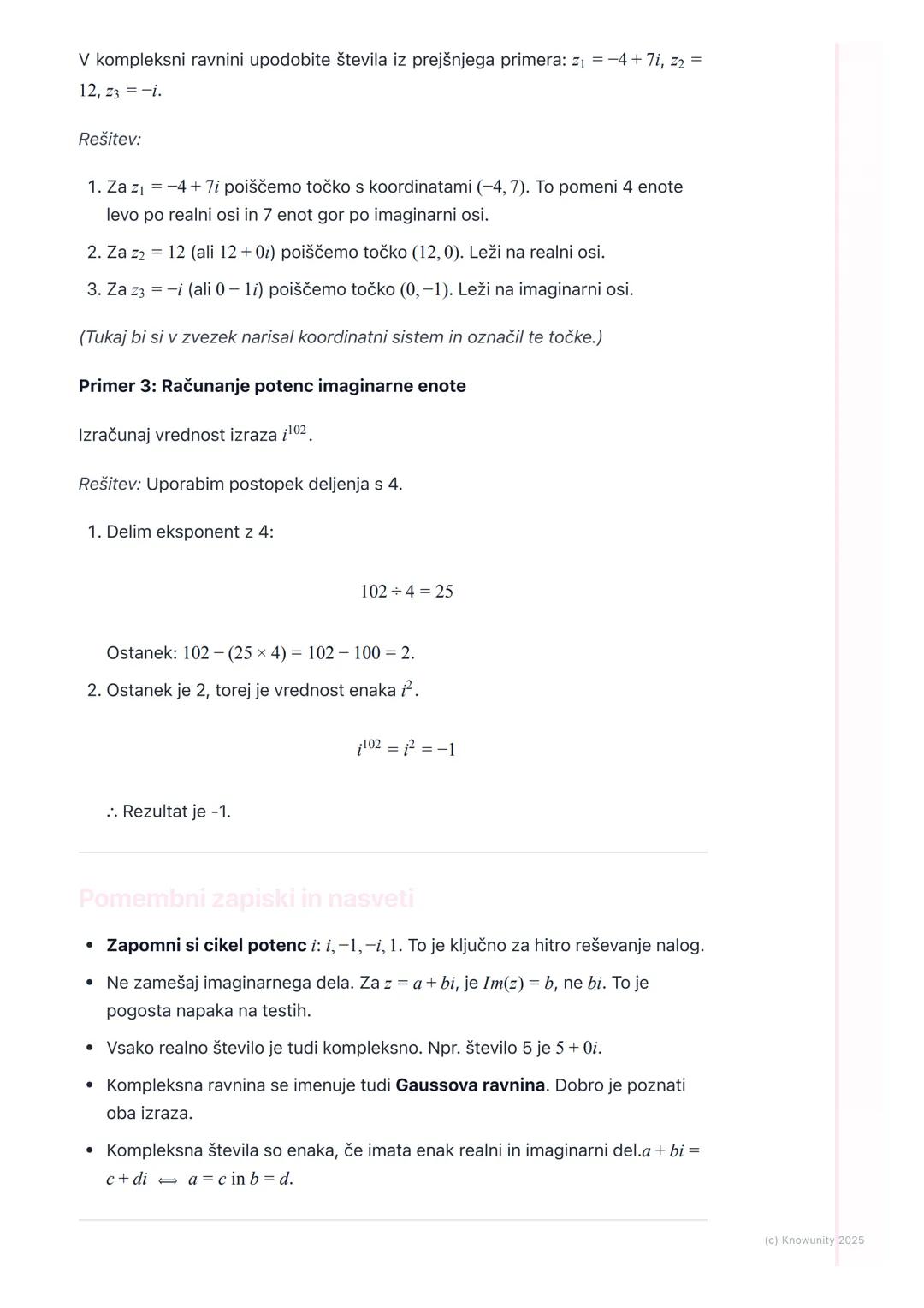 # Uvod v kompleksna števila

Uvod v kompleksna števila

Kompleksna števila so razširitev realnih števil. Potrebujemo jih, ker v množici
real