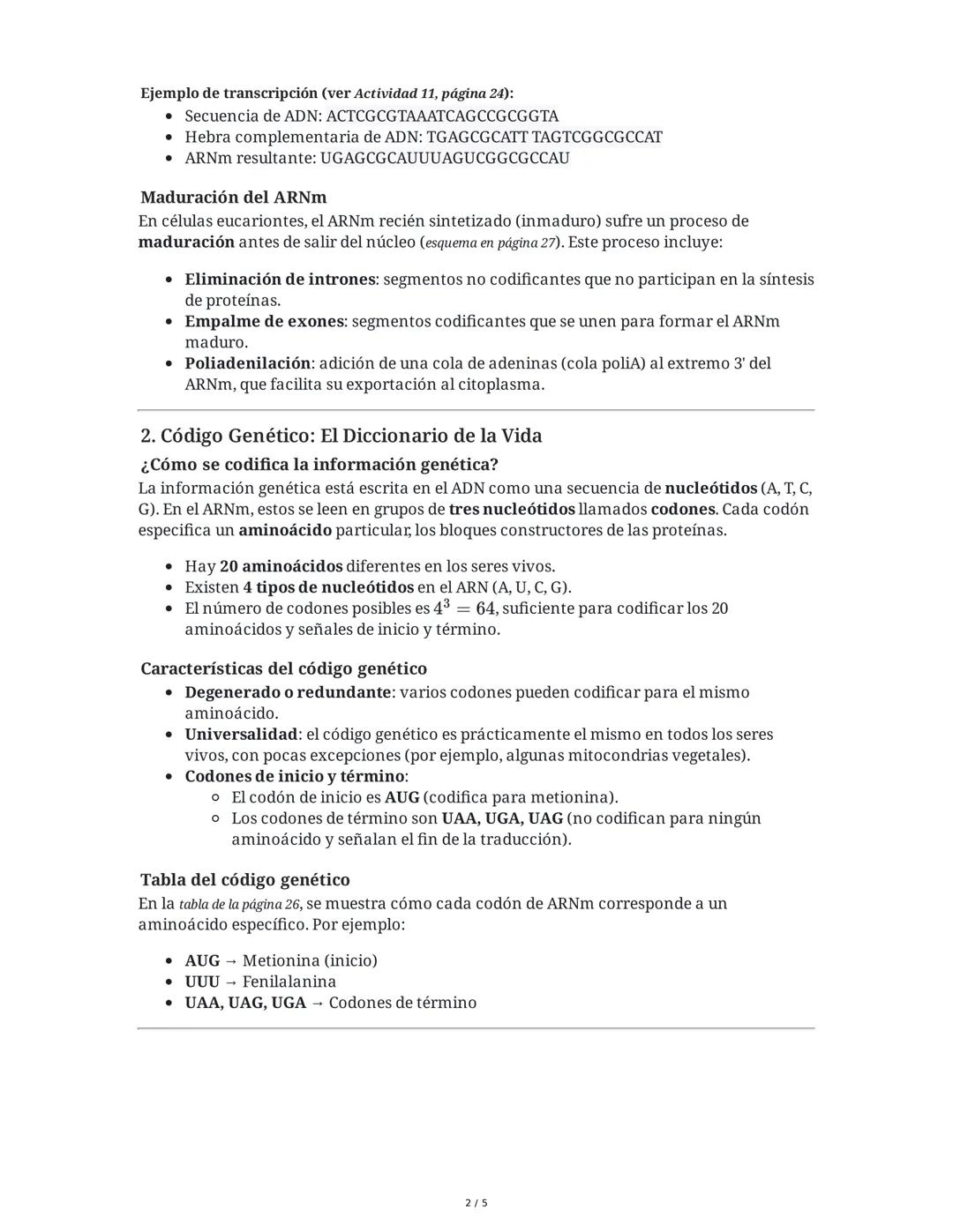 Lectura y Traducción del Mensaje de los Genes: Expresión
Génica y Síntesis de Proteínas
Introducción: Del ADN a las Proteínas
La información