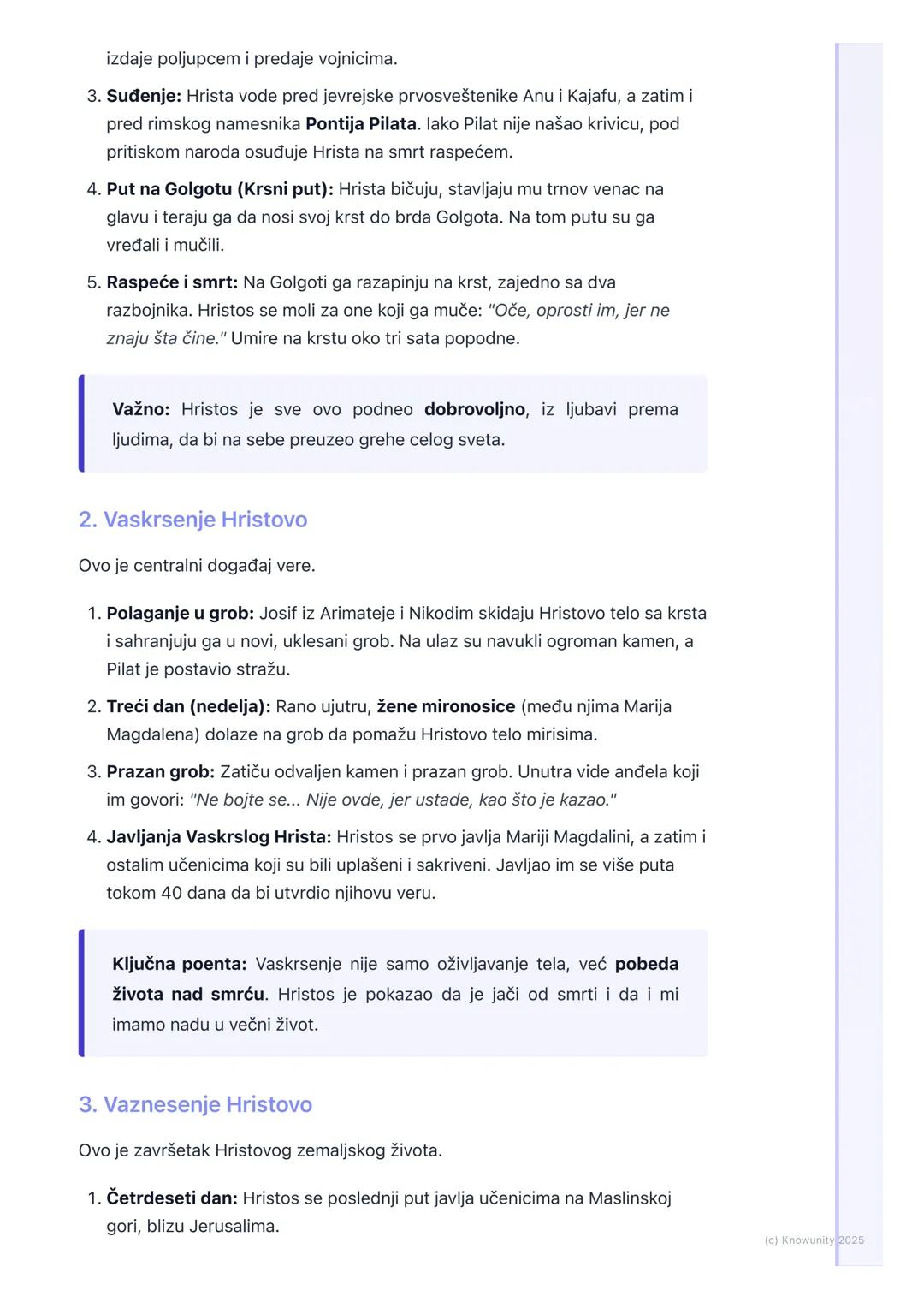 # Stradanje, Vaskrsenje i
Vaznesenje Hristovo

Uvod u temu

Ovo su najvažniji događaji u životu Isusa Hrista i u celom hrišćanstvu.
Stradanj