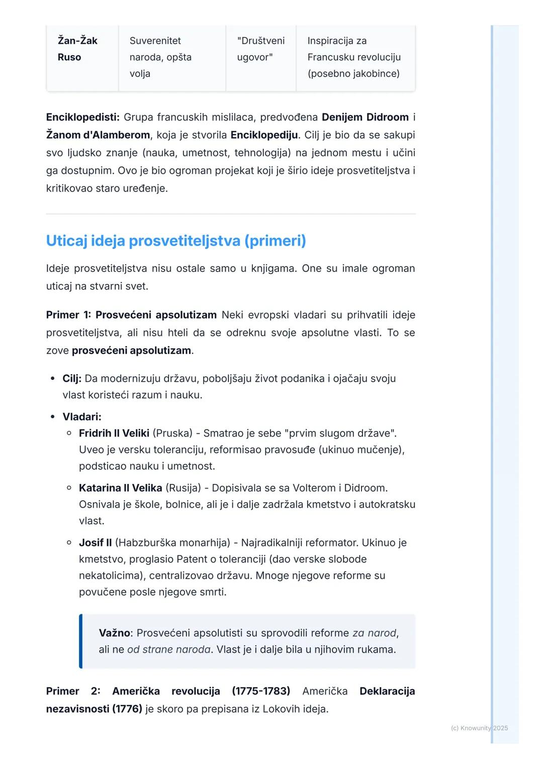 # Prosvetiteljstvo i njegove ideje

## Šta je prosvetiteljstvo?

Prosvetiteljstvo je važan kulturni i filozofski pokret u Evropi tokom 18. v