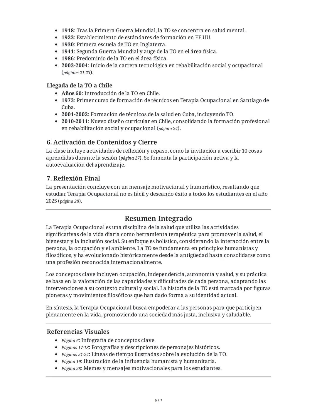 Resumen Completo: Introducción a la Terapia Ocupacional
1. Presentación e Introducción General
La presentación inicia con una bienvenida a l