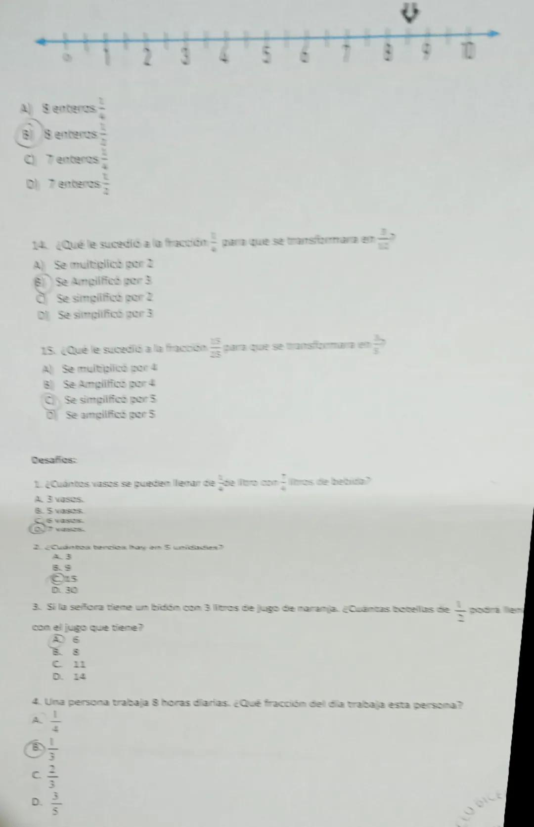 Marca la alternativa correcta:
1. ¿Cómo se lee la siguiente fracción $\frac{6}{5}$?
A) Cinco sextos
B) Seis quintos
C) Seis cinco
D) Cinco d