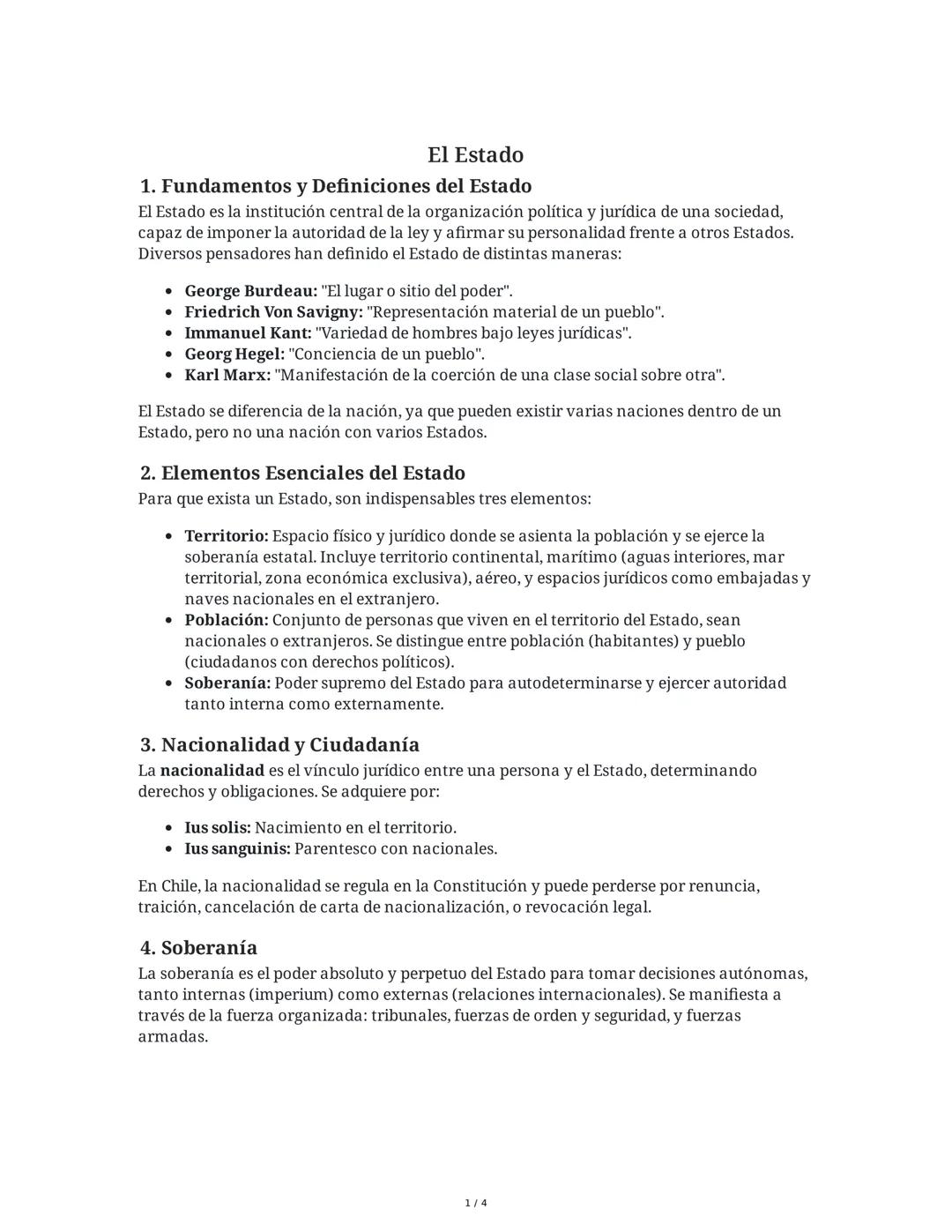 El Estado
1. Fundamentos y Definiciones del Estado
El Estado es la institución central de la organización política y jurídica de una socieda
