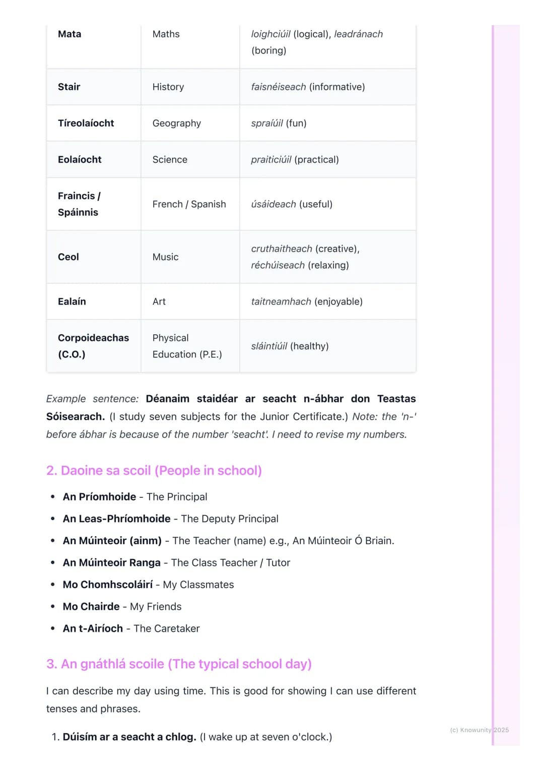 # An Scoil (School)

Introduction to 'An Scoil'

This is a really common topic for the Junior Cert, both in the written paper
(letter, postc