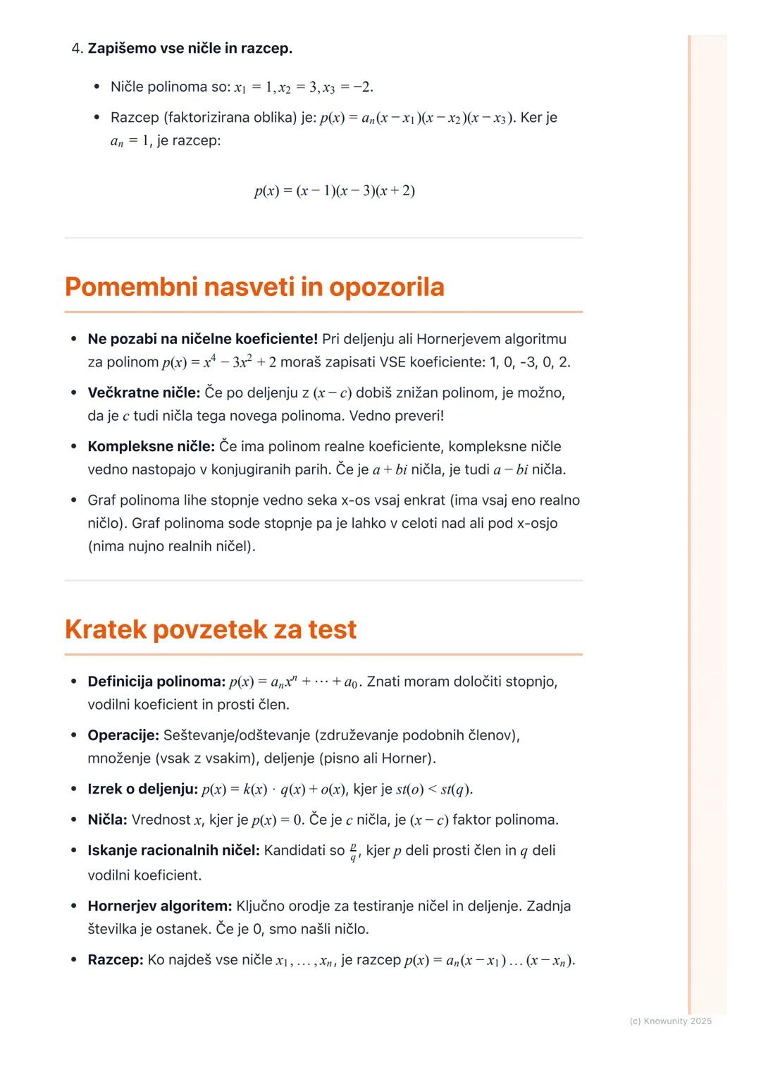 # Polinomi in njihove lastnosti

Uvod v polinome

Polinomi so ene od osnovnih funkcij v matematiki. So v bistvu posplošitev
linearnih in kva