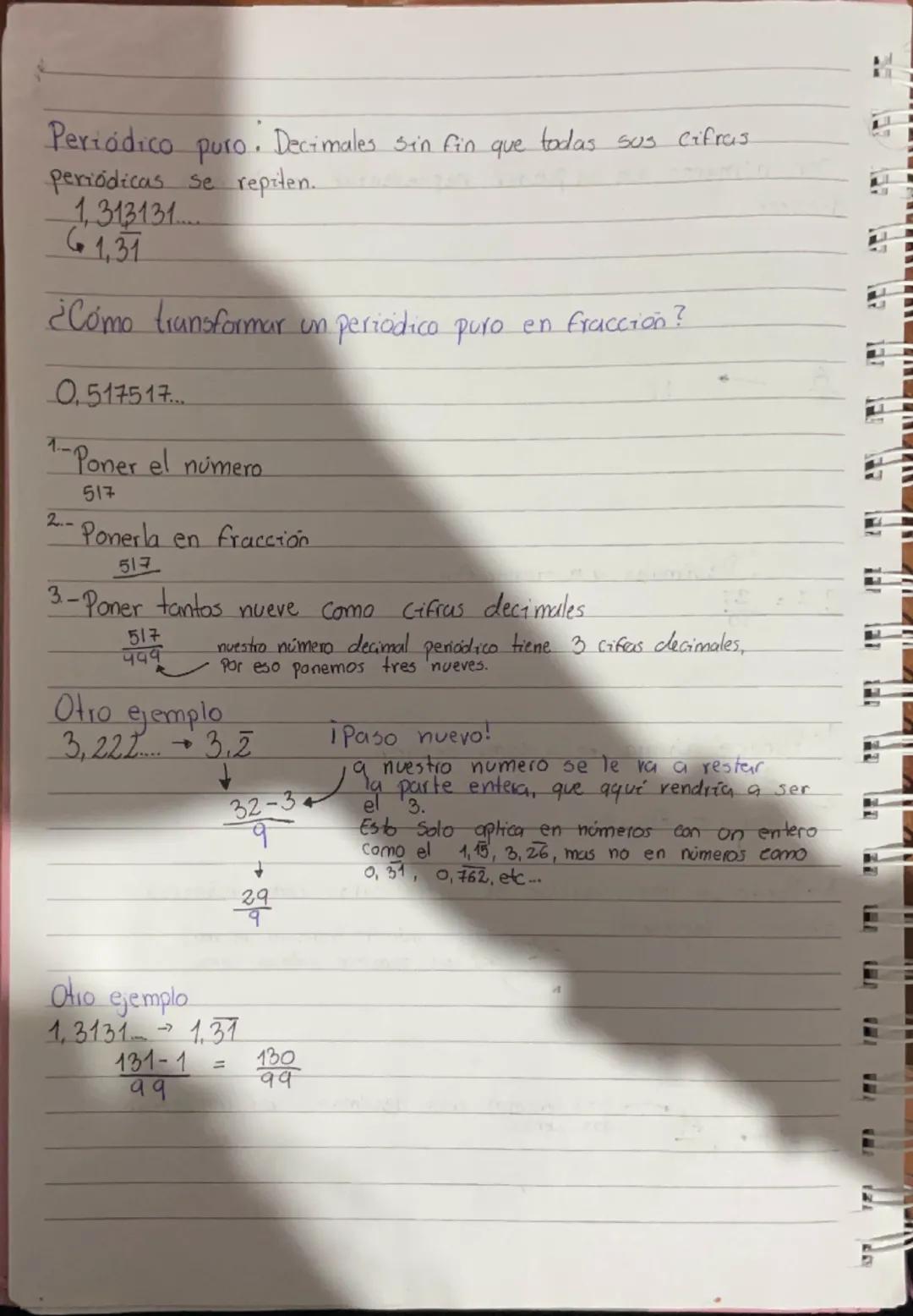 # Números racionales
Son números que se pueden representar en fracción o división Q

Ejemplo

fracción Decimal
$
\frac{8}{5} \rightarrow 1.6