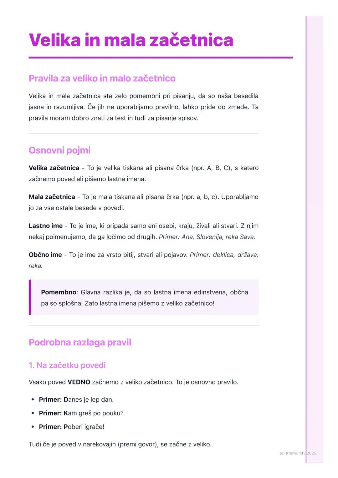 # Velika in mala začetnica

Pravila za veliko in malo začetnico

Velika in mala začetnica sta zelo pomembni pri pisanju, da so naša besedila