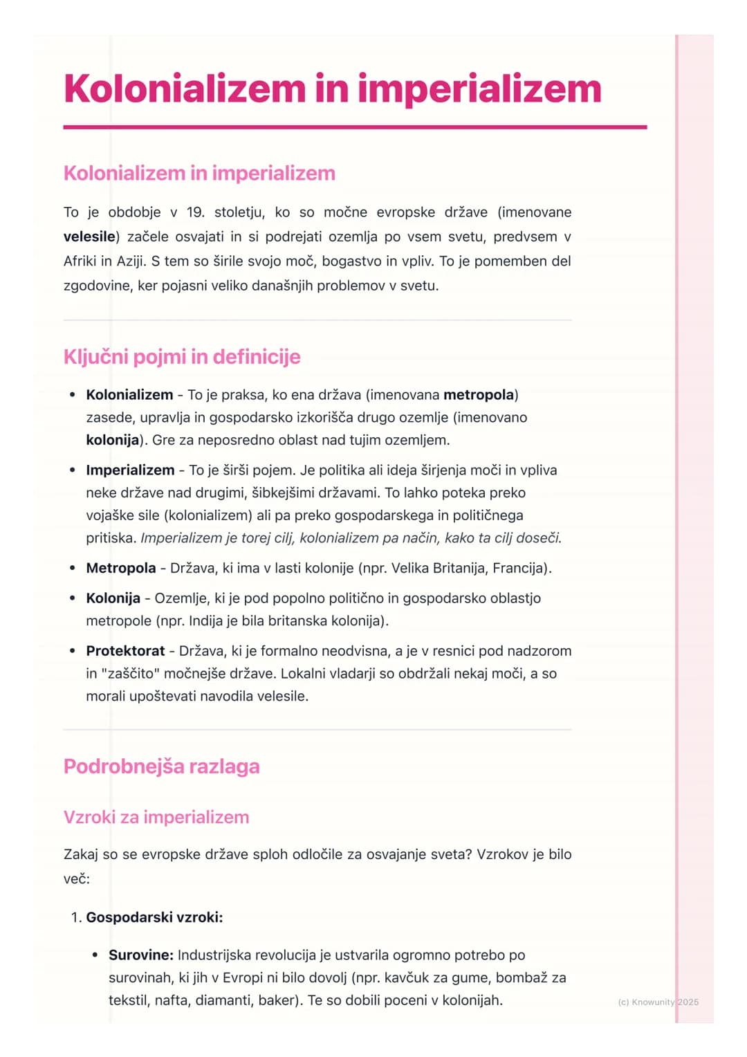 # Kolonializem in imperializem

Kolonializem in imperializem

To je obdobje v 19. stoletju, ko so močne evropske države (imenovane
velesile)