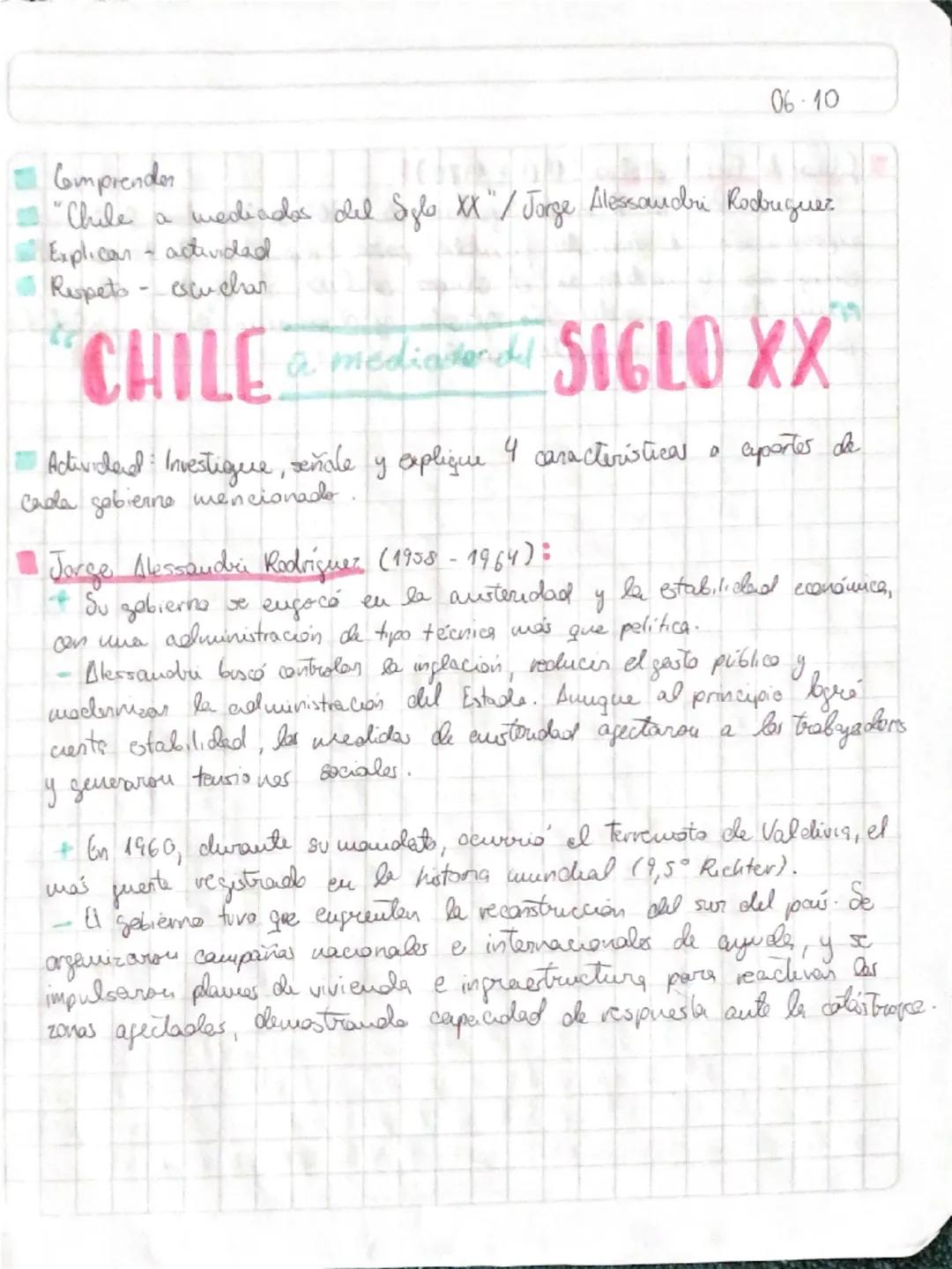 06-10

Comprender
"Chile a mediados del Siglo XX" / Jorge Alessandri Robuquer
Explicar-actividad
Respeto - escuchar

"CHILE a mediadend SIGL