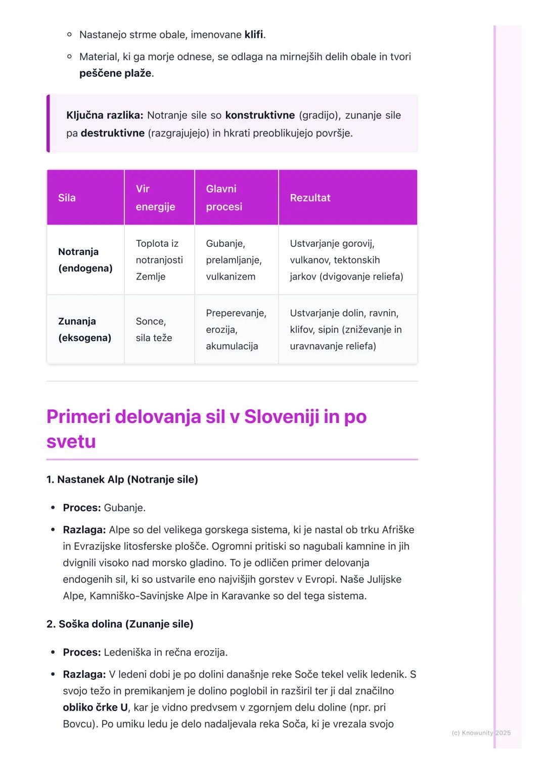 # Oblikovanje površja

Splošno o oblikovanju površja

Zemeljsko površje se nenehno spreminja. Ni statično. Na videz trdna tla pod
našimi nog