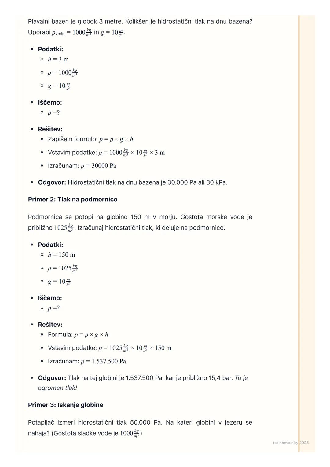 # Tlak v tekočinah

Uvod in osnove

Tlak v tekočinah je sila, s katero tekočina pritiska na ploskev. To se zgodi zaradi
teže tekočine. Preds