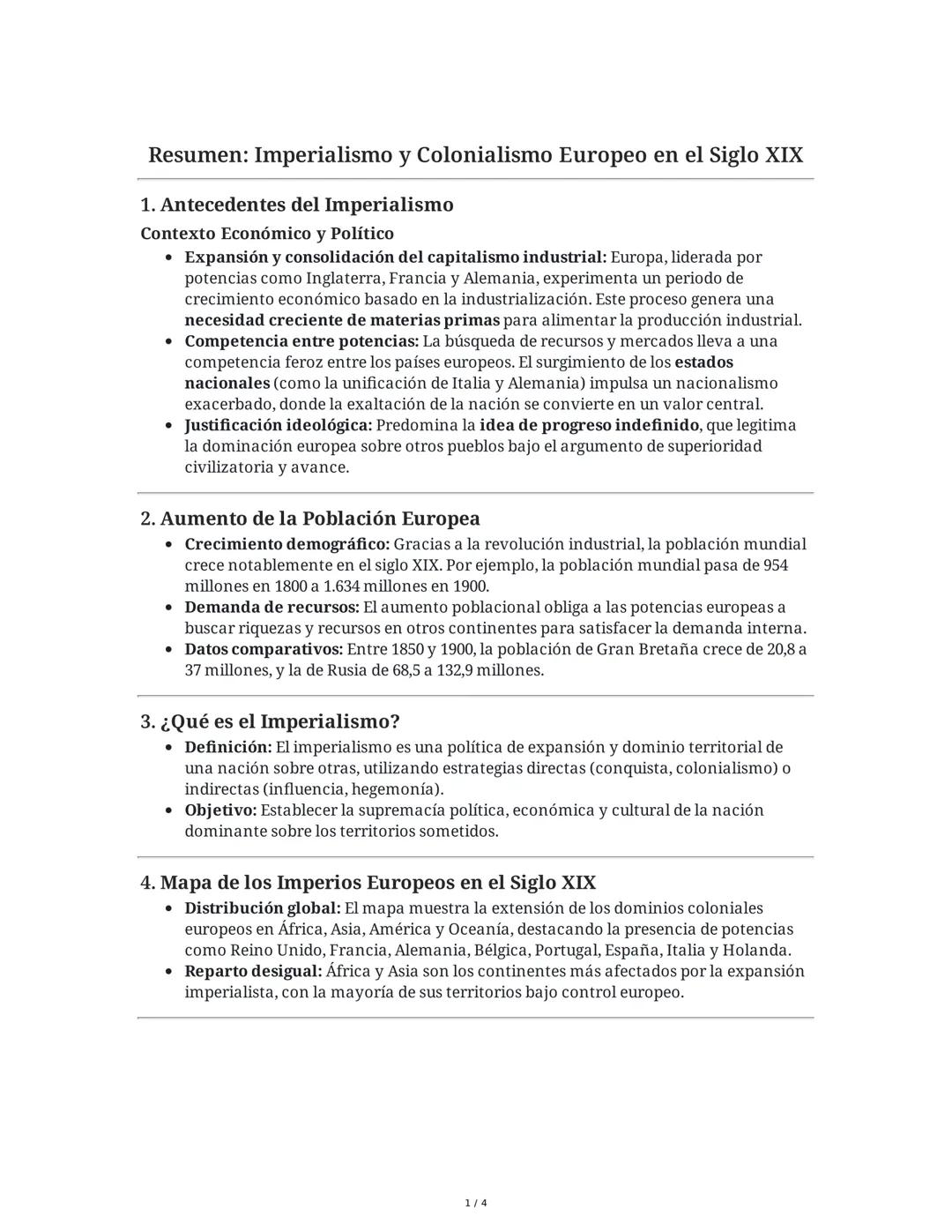 El Imperialismo Europeo en el Siglo XIX: Causas y Consecuencias