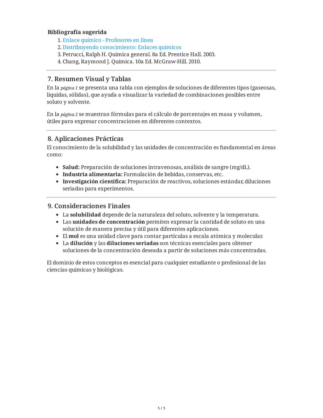 ## Solubilidad y Unidades de Concentración

### 1. Introducción a la Solubilidad

La solubilidad es un concepto fundamental en química que d
