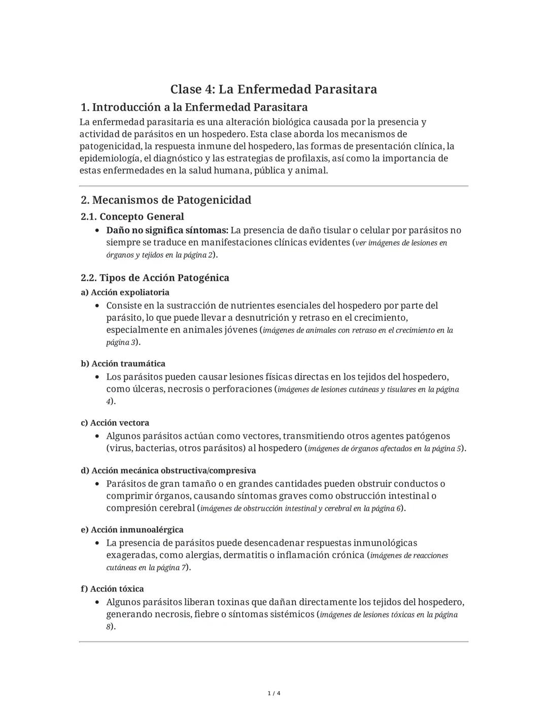 Clase 4: La Enfermedad Parasitara
1. Introducción a la Enfermedad Parasitara
La enfermedad parasitaria es una alteración biológica causada p